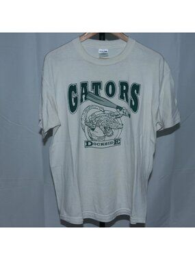 Jerzees Gators Dockside Alligator Graphic T-Shirt White Large